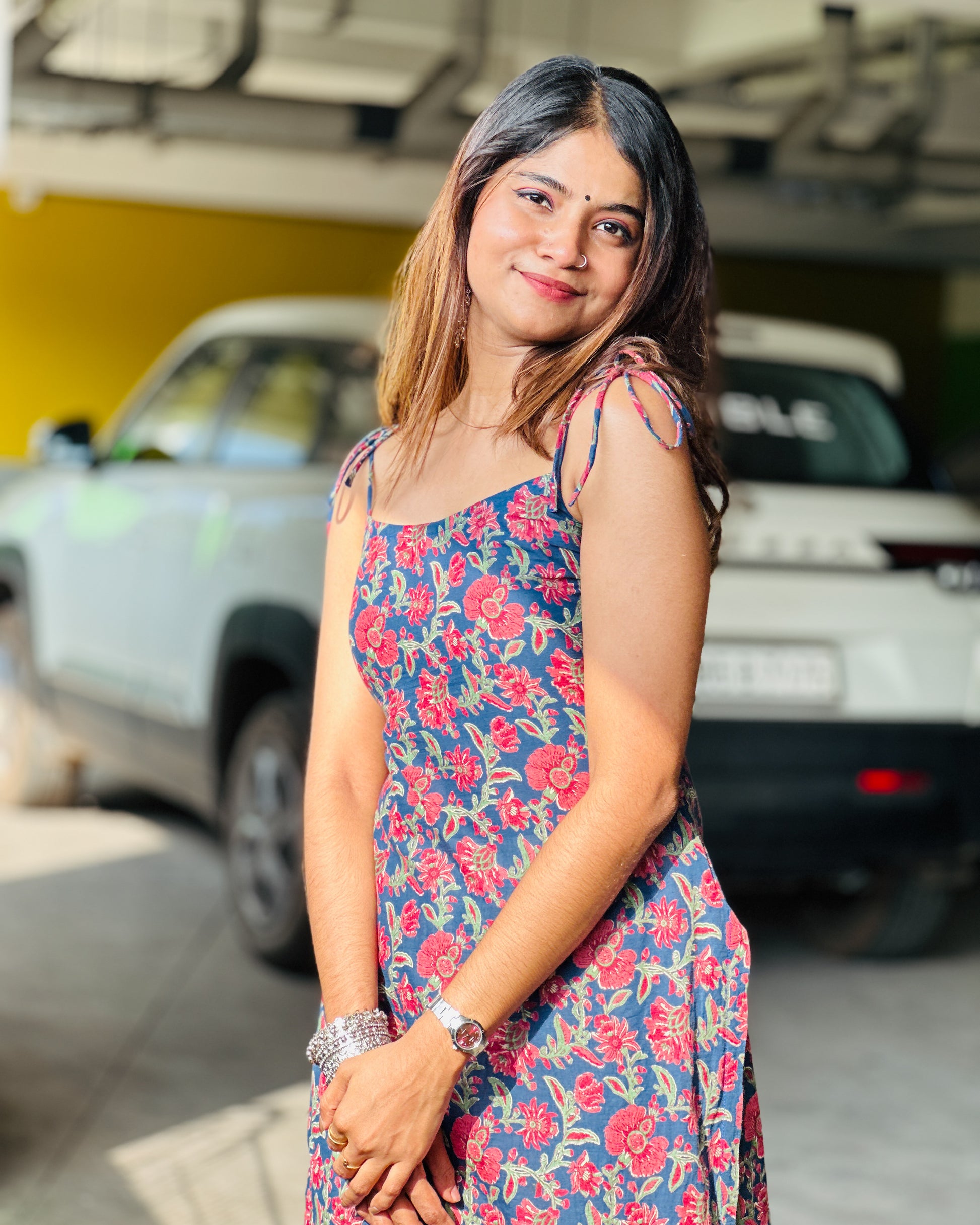 Neeli - Spaghetti Tie Strap Long Kurti