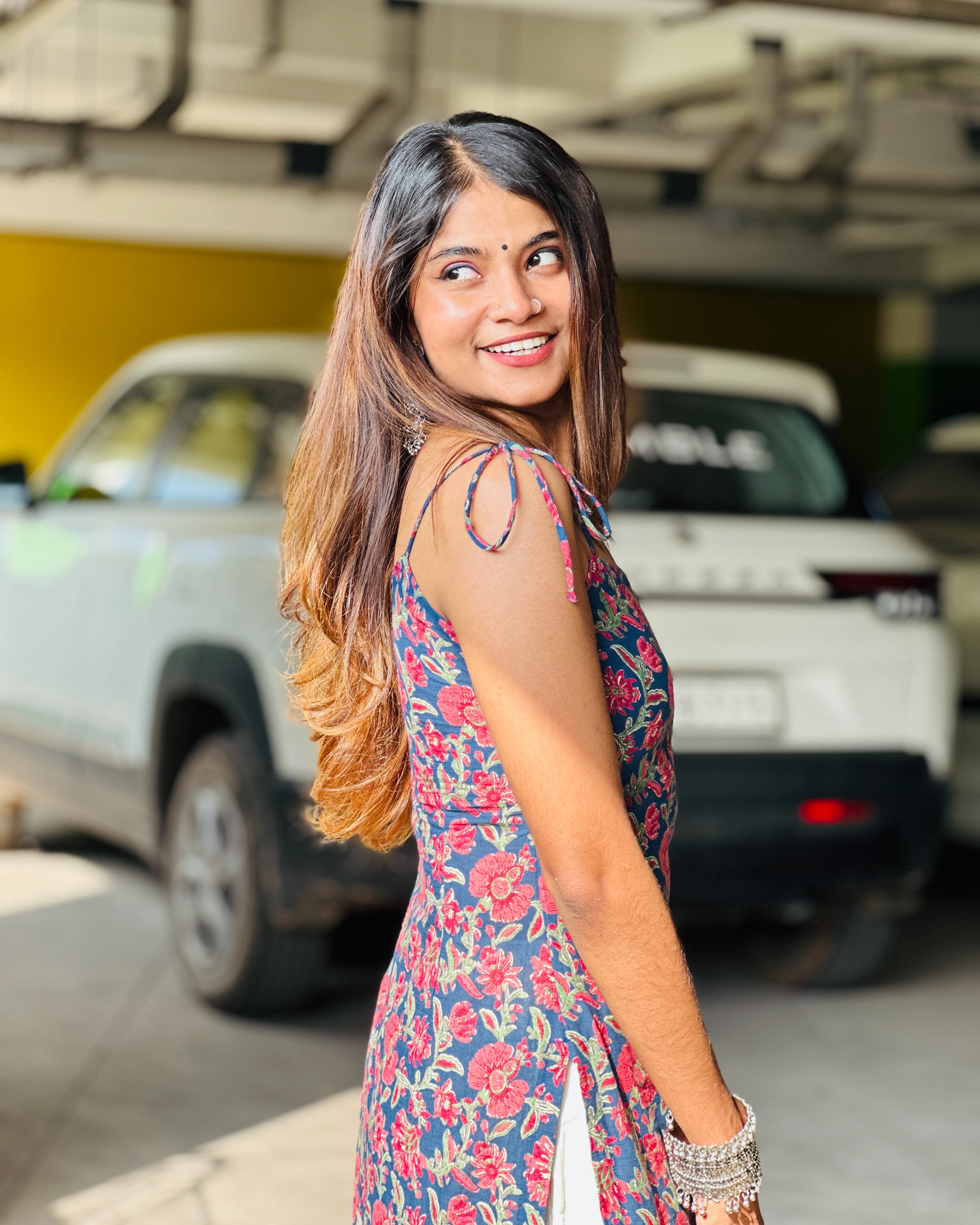 Neeli - Spaghetti Tie Strap Long Kurti