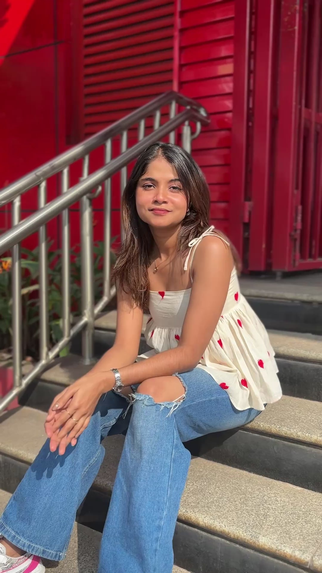 Candy Heart- Spaghetti Tie Strap Top